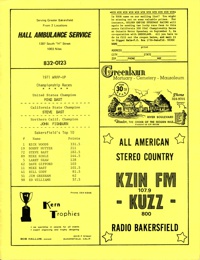 1972 Bakersfield Program - Week 3