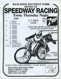 Baylands Speedway September 1, 1988