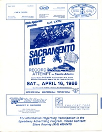 Cal Expo Speedway May 11, 1988 Sacramento, California
