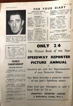 1950 Speedway Reporter - England