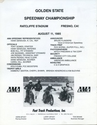 Speedway Racing in Fresno 1985