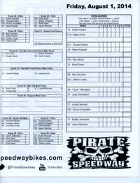 Pirate Speedway - August 1, 2014