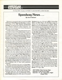 IMS Speedway August 20, 1986